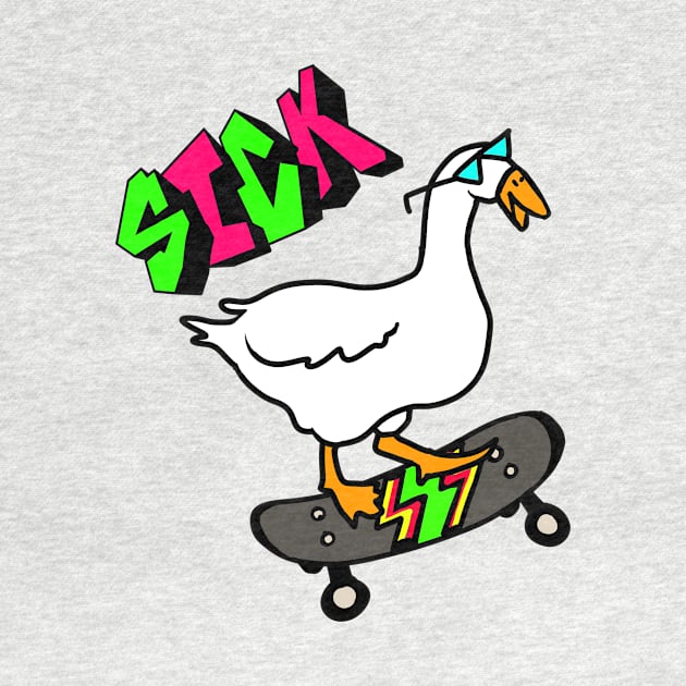 SICK Goose on Skateboard, Skater Bird.... So Rad! by CatsandBats